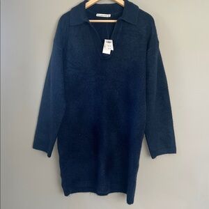Abercrombie & Fitch Navy V-Neck Sweater Dress
